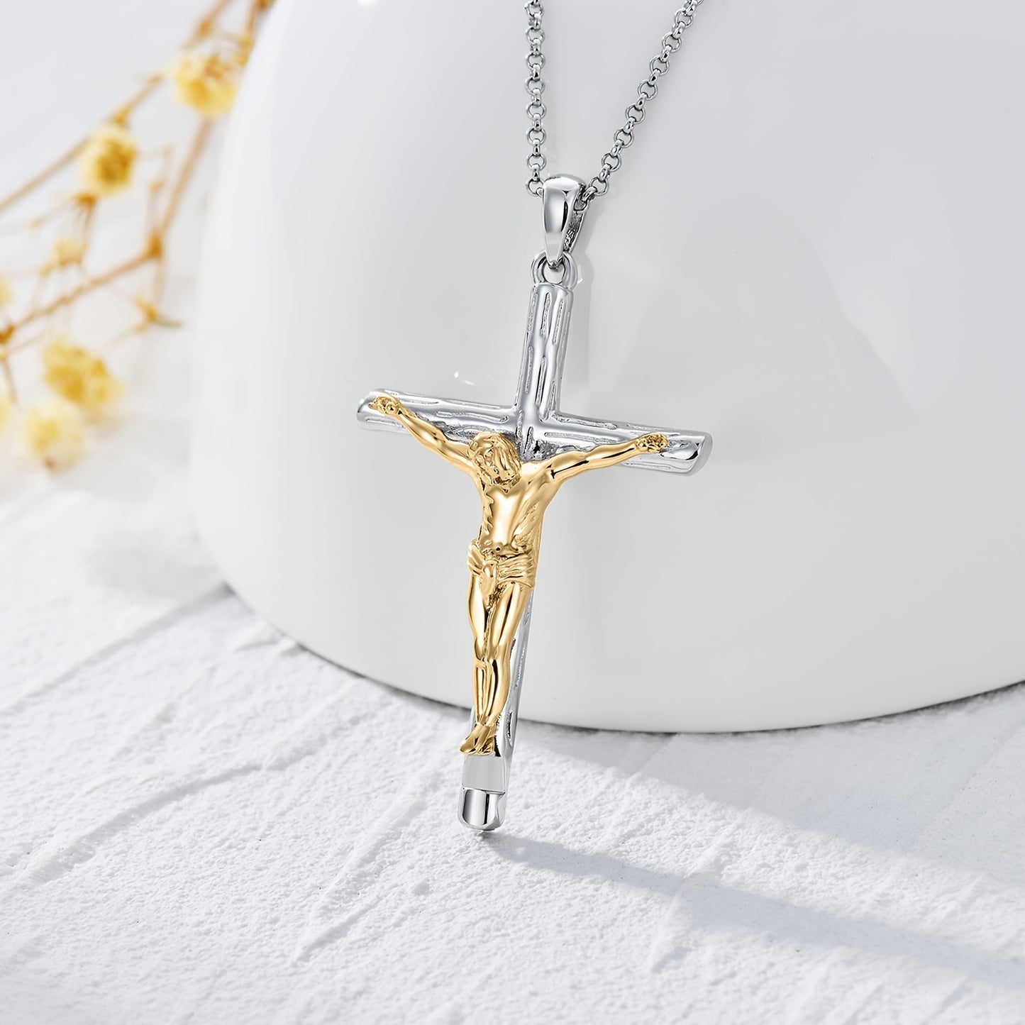 Jesus Cross Necklace for Men Women 925 Sterling 925 Silver Crucifix Pendant Cross Jewelry Gifts