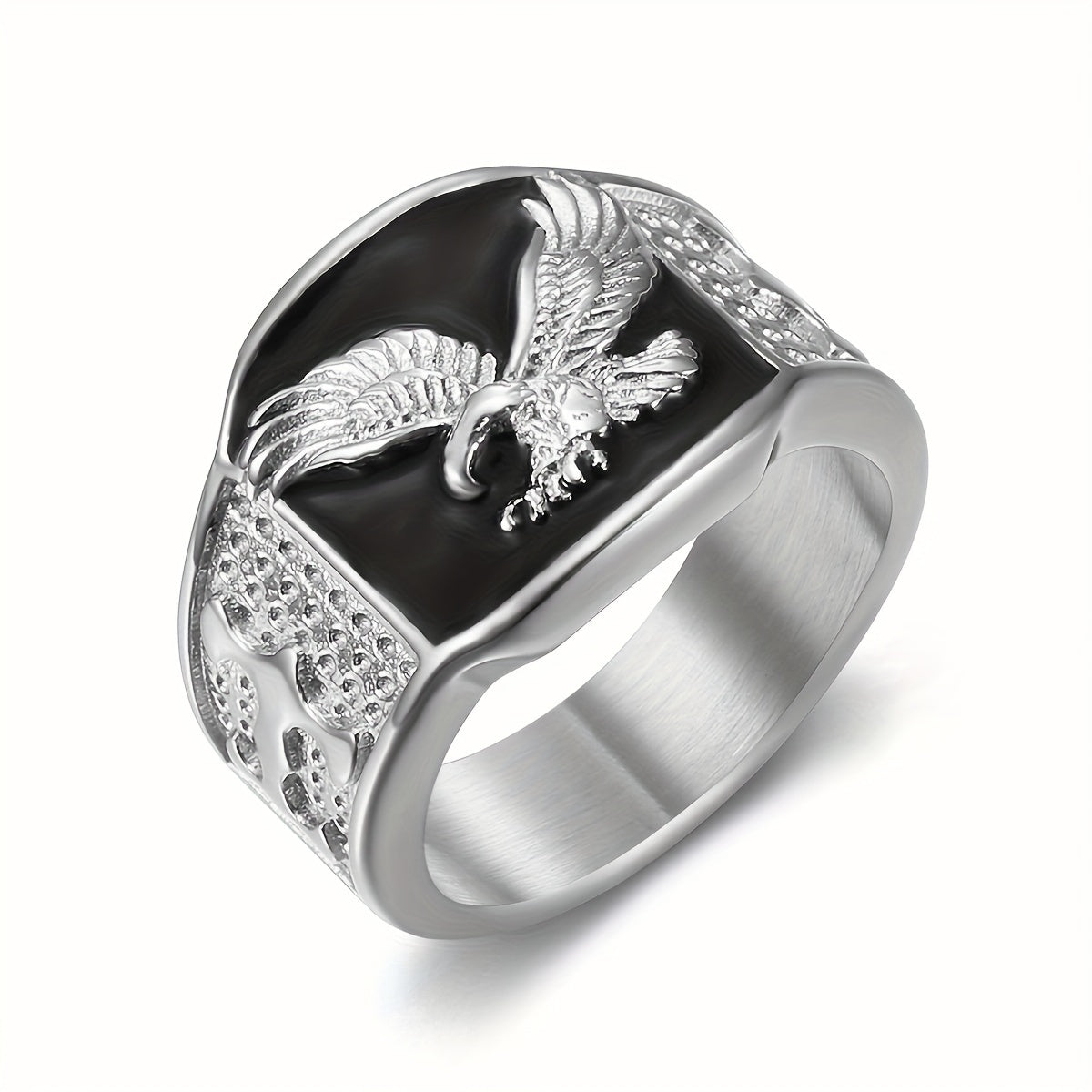1pc GREPPN 316L Stainless Steel Ring, Eagle Design, Hip Hop Punk Style, Unisex Hip Hop Jewelry for Engagement, Party, Vintage Cool Unique, Independence Day, Valentine'S Day, Spring Festival Gift