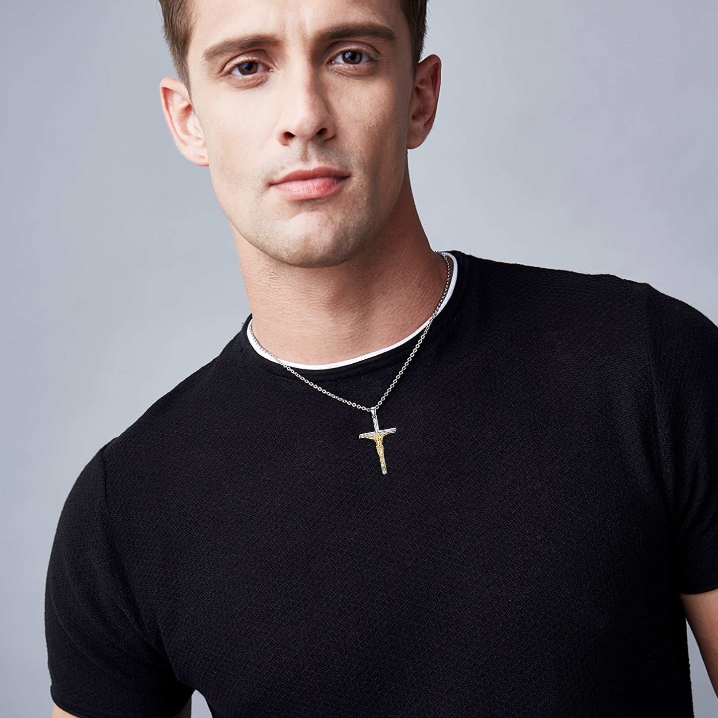 Jesus Cross Necklace for Men Women 925 Sterling 925 Silver Crucifix Pendant Cross Jewelry Gifts