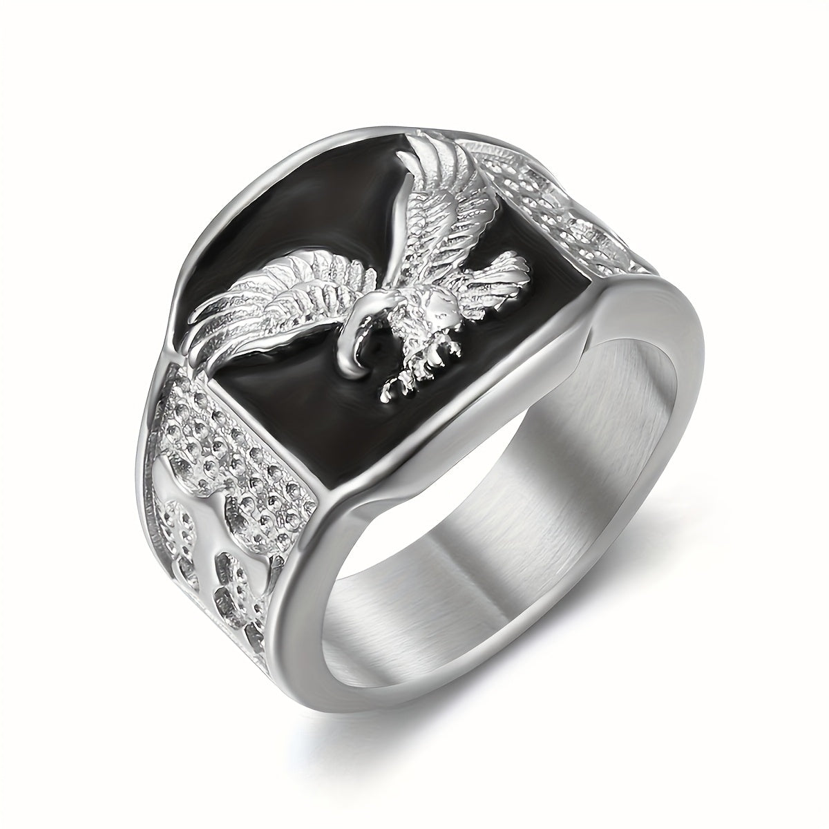 1pc GREPPN 316L Stainless Steel Ring, Eagle Design, Hip Hop Punk Style, Unisex Hip Hop Jewelry for Engagement, Party, Vintage Cool Unique, Independence Day, Valentine'S Day, Spring Festival Gift