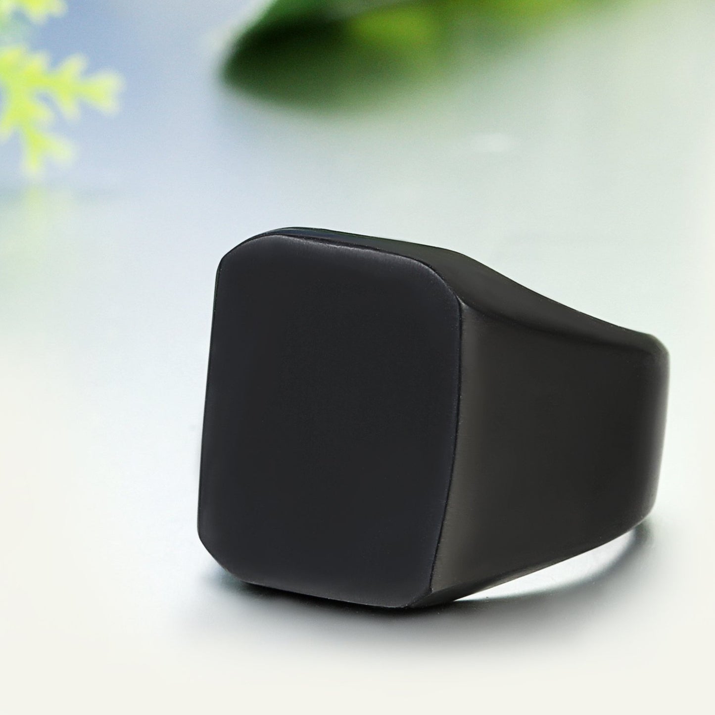 JewelryWe High Polished Stainless Steel Engagement Wedding Band Mens Signet Ring, Men Engagement Ring, Anniversary Gift, Engagement Ring for Men, Minimalist Jewelry, Sleek Design, Highquality Finish, Hypoallergenic Material,