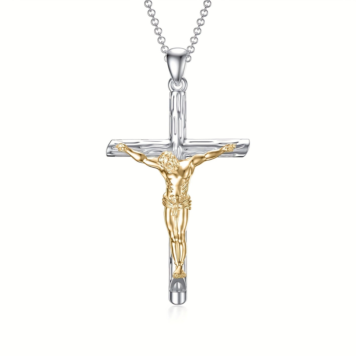 Jesus Cross Necklace for Men Women 925 Sterling 925 Silver Crucifix Pendant Cross Jewelry Gifts