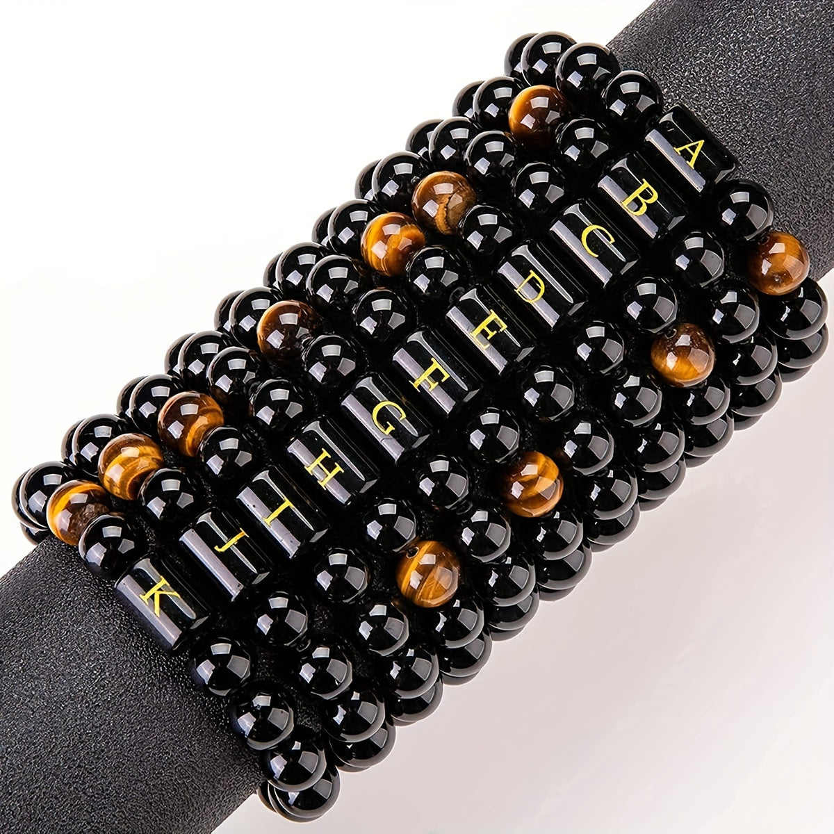 1pc A To Z 26 Letters Fashion Bracelets For Men, Cool Tiger Eye Stone Bracelets For Husband And Boyfriend, Birthday And Valentine's Day Gifts, Father's Day Gift