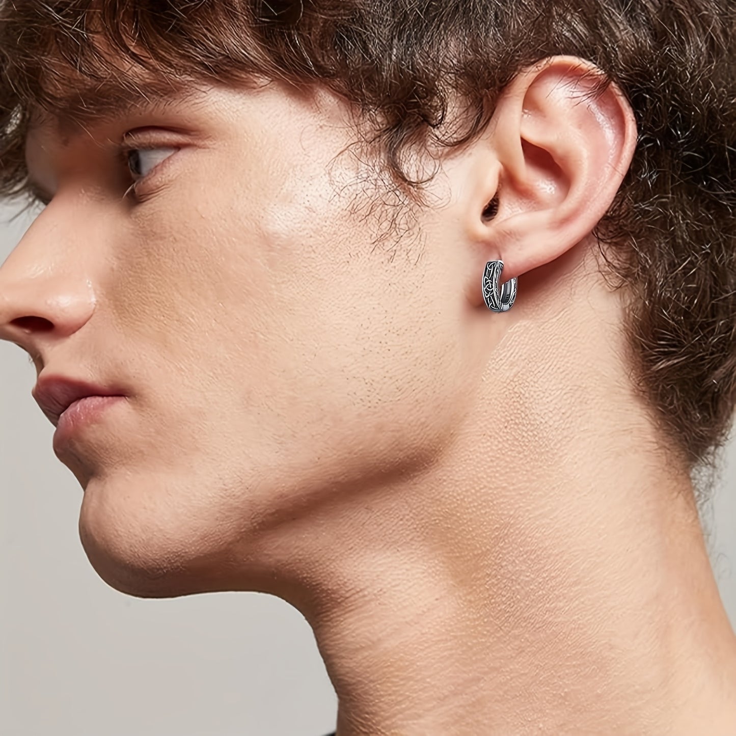 Celtic Earrings 925 Sterling 925 Silver Nordic Viking Earrings Jewelry Gift for Women Men Hoop Earrings