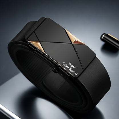 Ck Holiday Gift Men's Belt, Toothless Automatic Buckle Pants Waistband for Youth and Middle-Aged Casual Business Versatile Trousers, Office Attire, Everyday Belt, Sleek Design, Minimalist Belt, Durable Material, Highquality,