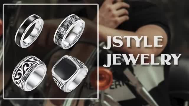 Vintage Style 4-Piece Men's Stainless Steel Ring Set - Greek Seal, Celtic Engraved, Thumb, and Vintage Carved Designs - 304 Stainless Steel, Non-Plated Jewelry Collection