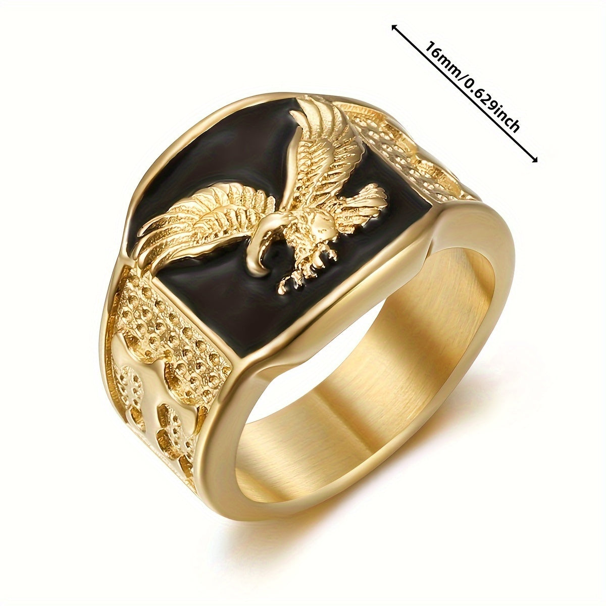 1pc GREPPN 316L Stainless Steel Ring, Eagle Design, Hip Hop Punk Style, Unisex Hip Hop Jewelry for Engagement, Party, Vintage Cool Unique, Independence Day, Valentine'S Day, Spring Festival Gift