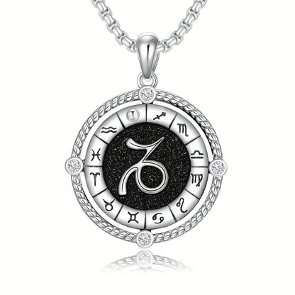 Zodiac Necklace 12 Constellation Horoscope Astrology Pendant Necklace 925 Sterling Silvery Zodiac Sign Jewellery Gifts for Men Women