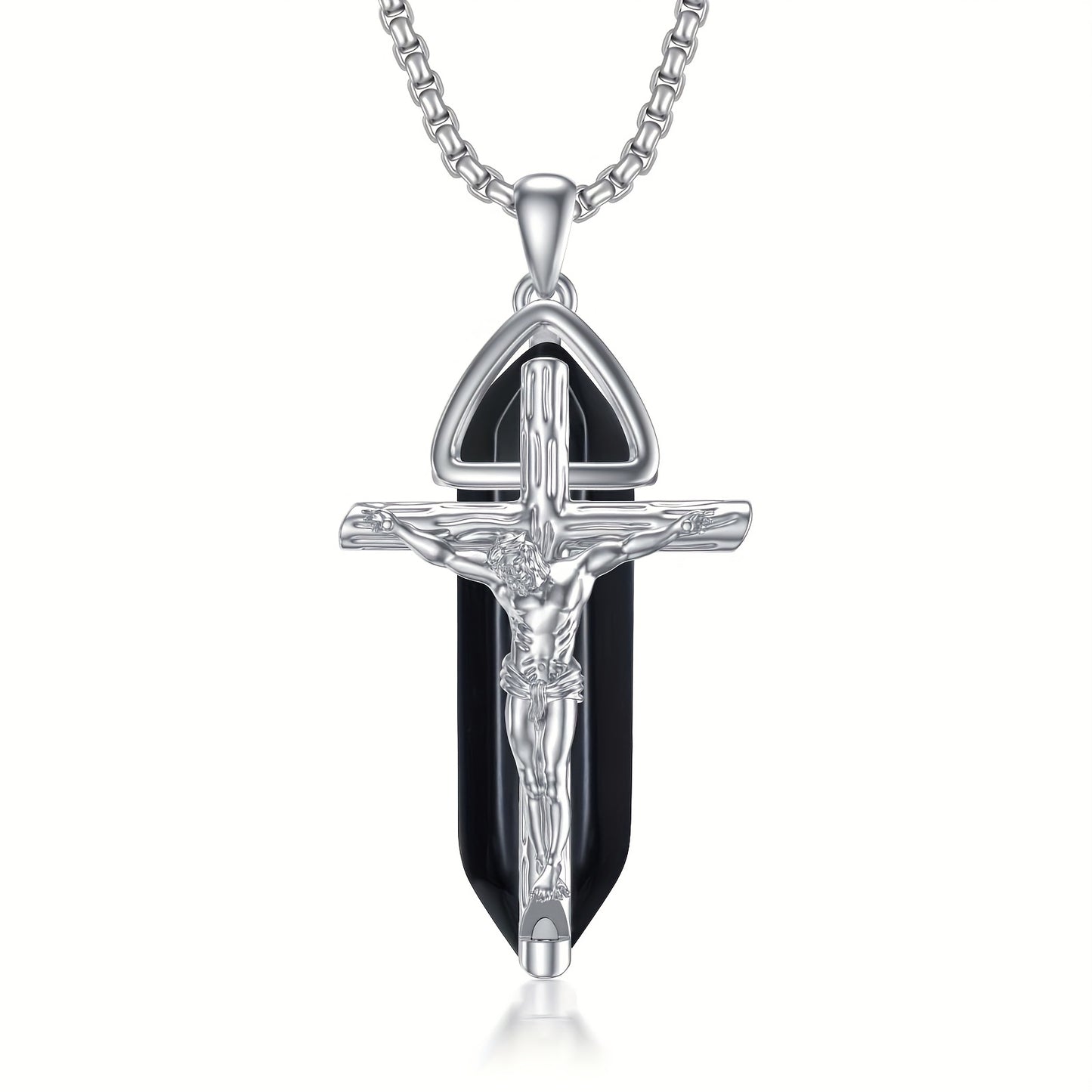 Jesus Cross Necklace for Men Women 925 Sterling 925 Silver Crucifix Pendant Cross Jewelry Gifts