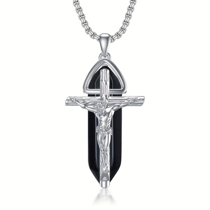 Jesus Cross Necklace for Men Women 925 Sterling 925 Silver Crucifix Pendant Cross Jewelry Gifts
