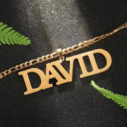 Custom Personalized Name Necklace, Fashion Elegant Style, Hypoallergenic 304 Stainless Steel, with Chain, for Men and Women, Ideal Custom Jewelry Gift