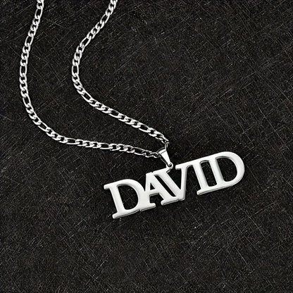 Custom Personalized Name Necklace, Fashion Elegant Style, Hypoallergenic 304 Stainless Steel, with Chain, for Men and Women, Ideal Custom Jewelry Gift