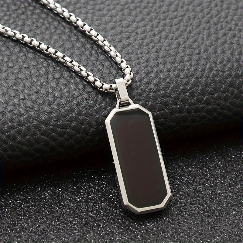 1pc Men's 201 Stainless Steel Necklace - Minimalist Modern Pendant, Elegant Everyday & Formal Jewelry Gift for Valentine's Day, Birthday, Anniversary - Durable Chain for Men, Festival Accessories, Polished Finish