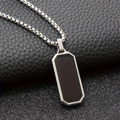 1pc Men's 201 Stainless Steel Necklace - Minimalist Modern Pendant, Elegant Everyday & Formal Jewelry Gift for Valentine's Day, Birthday, Anniversary - Durable Chain for Men, Festival Accessories, Polished Finish