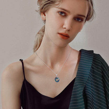 Dragon Necklace 925 Sterling Silvery Dragon Artificial Crystal Necklace Dragon Jewelry for Men Women