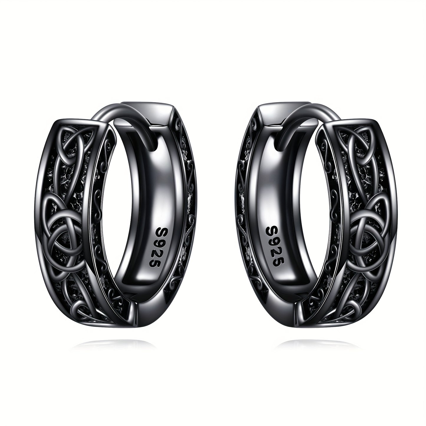 Celtic Earrings 925 Sterling 925 Silver Nordic Viking Earrings Jewelry Gift for Women Men Hoop Earrings
