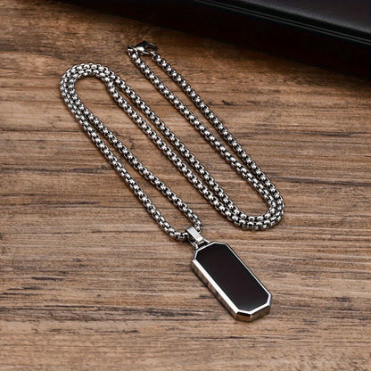 1pc Men's 201 Stainless Steel Necklace - Minimalist Modern Pendant, Elegant Everyday & Formal Jewelry Gift for Valentine's Day, Birthday, Anniversary - Durable Chain for Men, Festival Accessories, Polished Finish