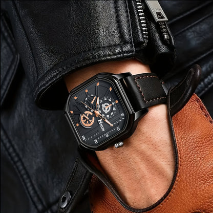 The gift that makes him smile when he opens it: Elegant 6 in 1 Set — Wallet, Watch, Sunglasses, Belt, Keyring + Card