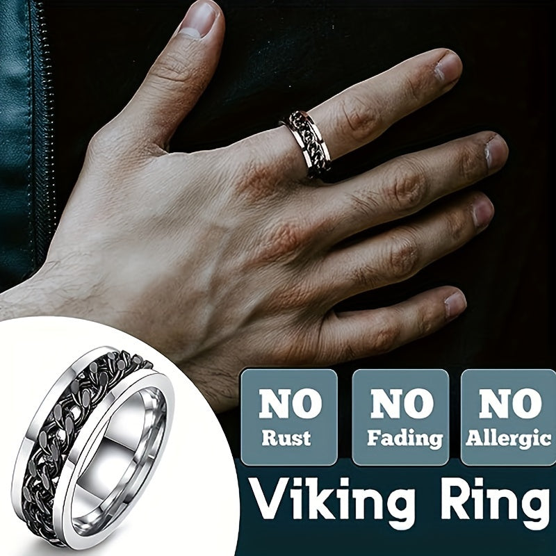 Vintage Style 4-Piece Men's Stainless Steel Ring Set - Greek Seal, Celtic Engraved, Thumb, and Vintage Carved Designs - 304 Stainless Steel, Non-Plated Jewelry Collection